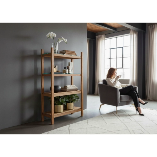 REGAŁ NA KSIĄŻKI  DREWNO LITE DĄB JESION OLCHA RNK-18